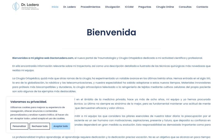 Screenshot of doctorladero.com