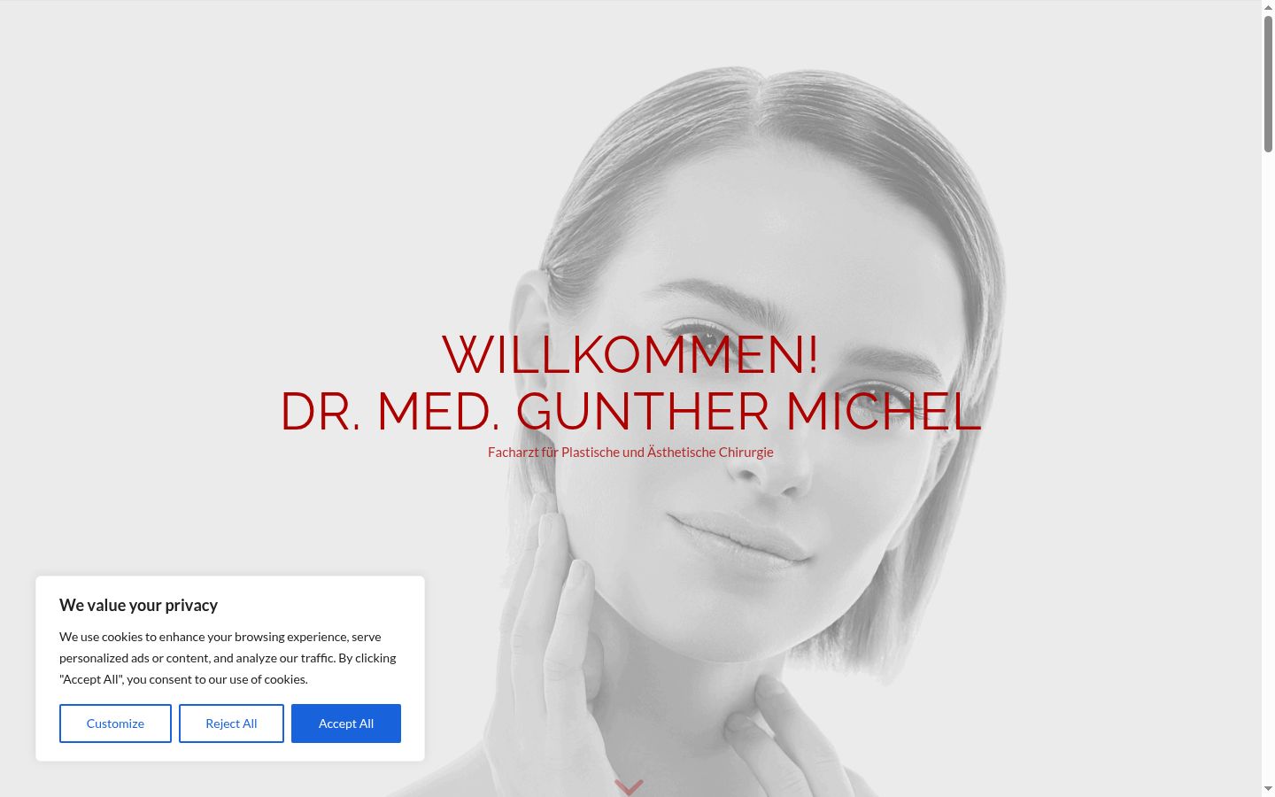 Screenshot des Einwilligungsbanners vor jeglicher Interaktion