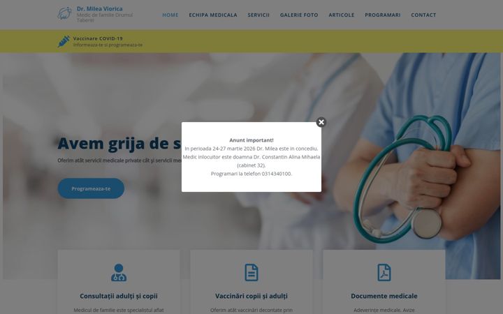 Captură de ecran a doctormilea.ro
