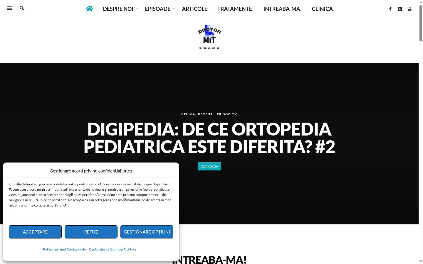 Captura de pantalla del banner de consentimiento mostrado antes de cualquier interacción