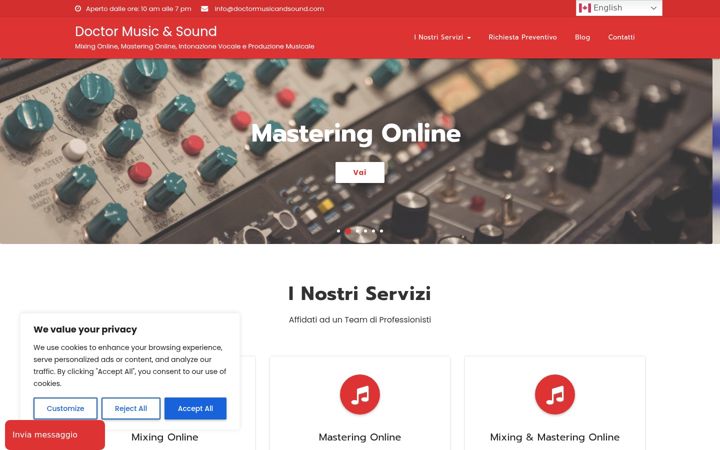 Screenshot of doctormusicandsound.com