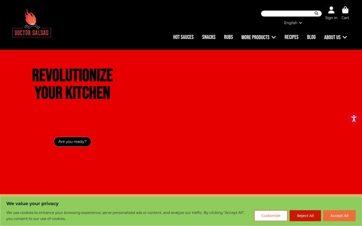 Screenshot of doctorsalsas.com