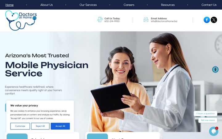 Screenshot of doctorsathomeaz.com