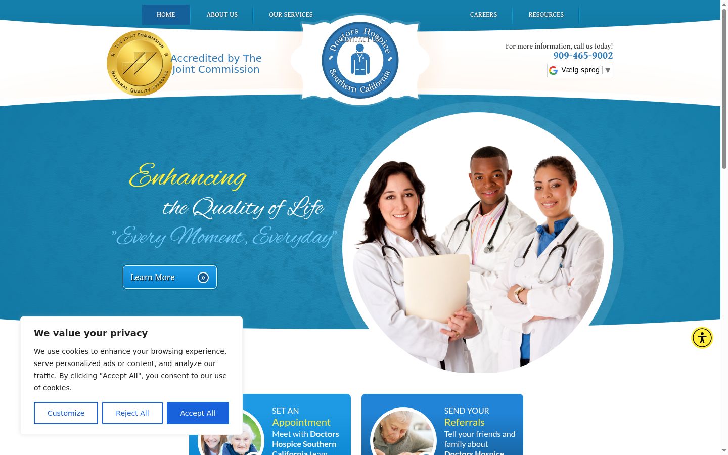 Screenshot of the consent banner shown before any interaction