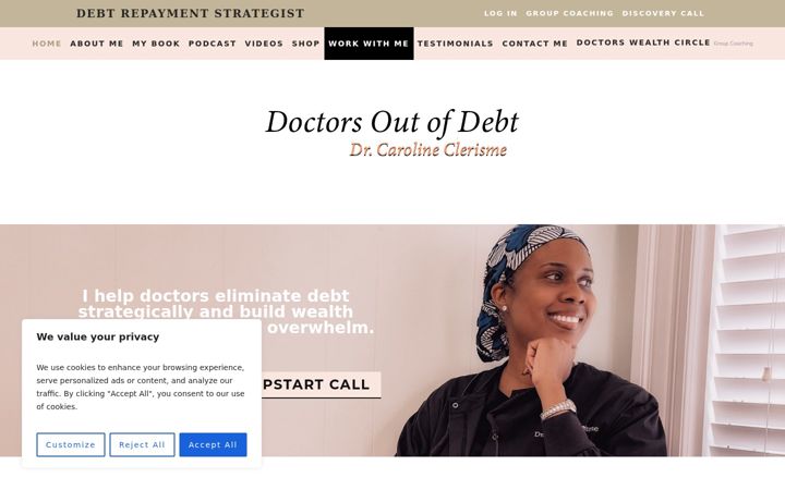 Screenshot of doctorsoutofdebt.com