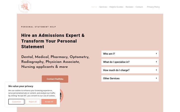 Screenshot of doctorspersonalstatement.co.uk