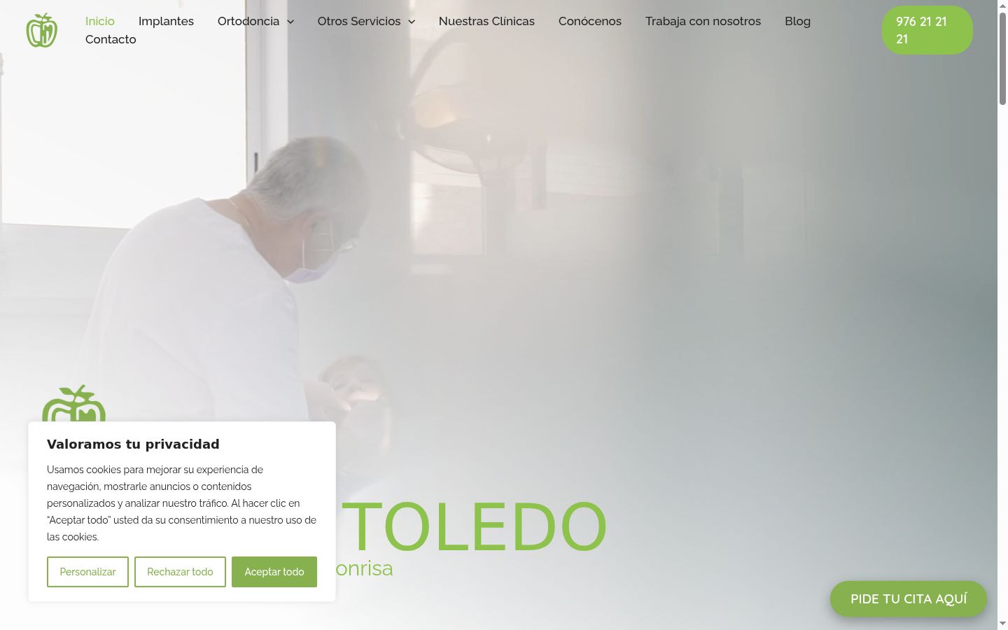 Screenshot del banner di consenso mostrato prima di qualsiasi interazione