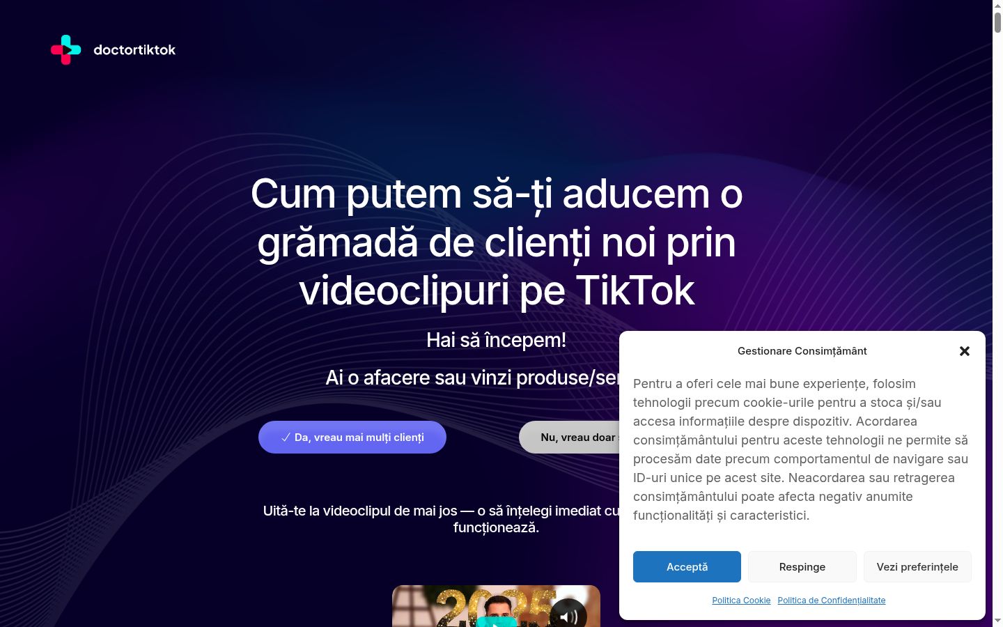 Captura de ecrã do banner de consentimento apresentado antes de qualquer interação