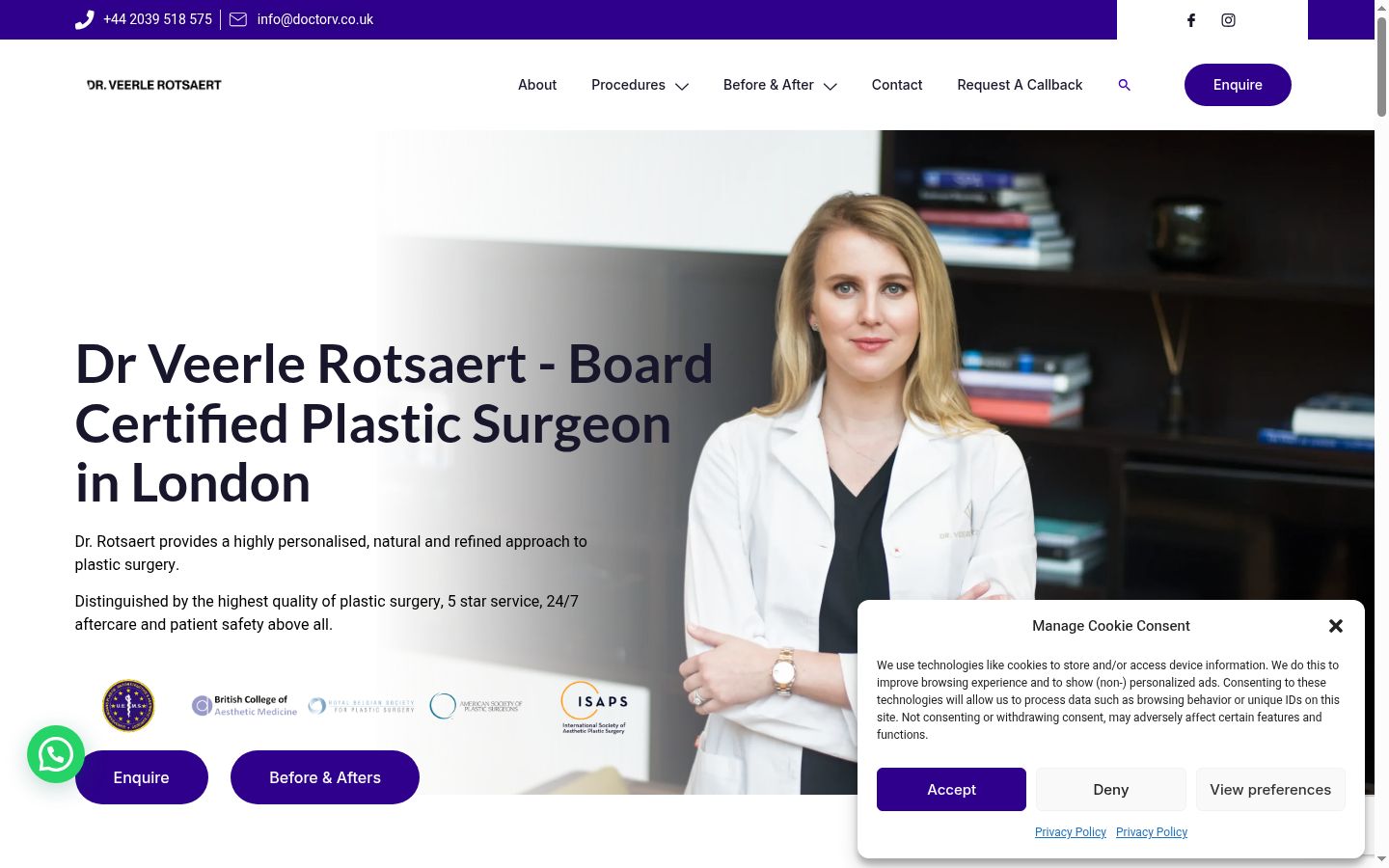 Screenshot of the consent banner shown before any interaction