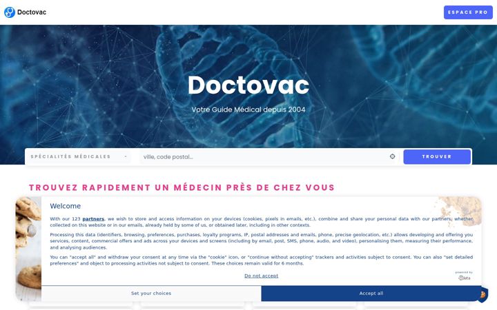 Screenshot of doctovac.com