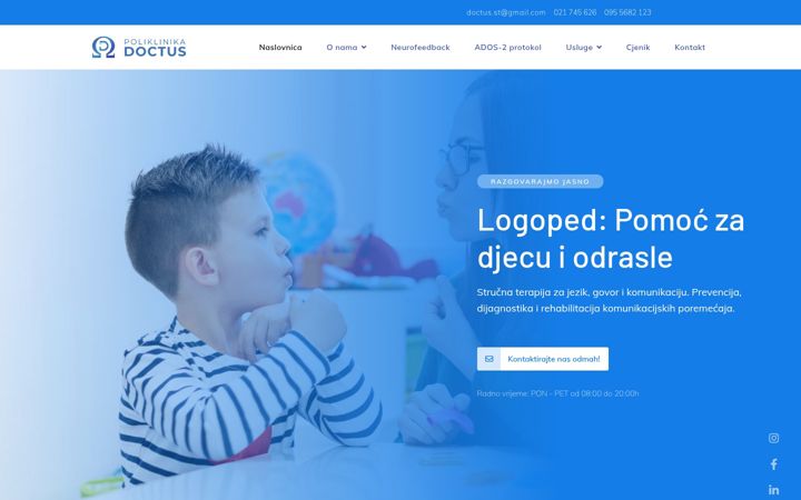Screenshot of doctuspoliklinika.hr