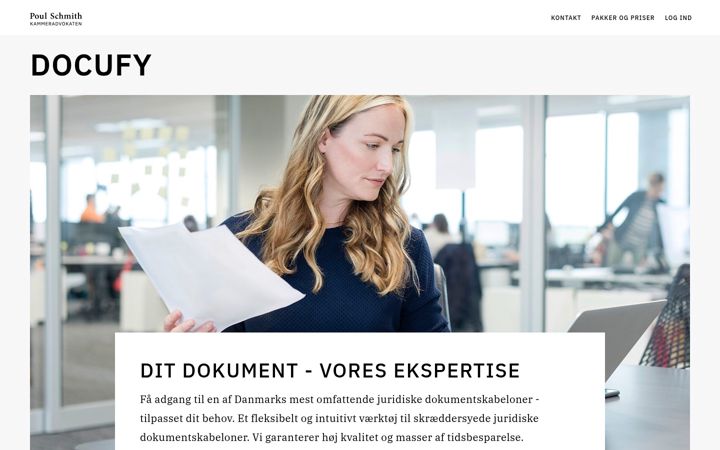 Screenshot of docufie.dk