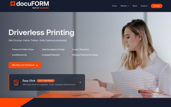 Screenshot of docuform.de