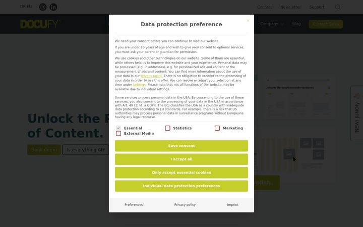 Screenshot of docufy.de
