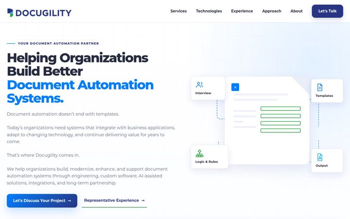 Screenshot of docugility.com