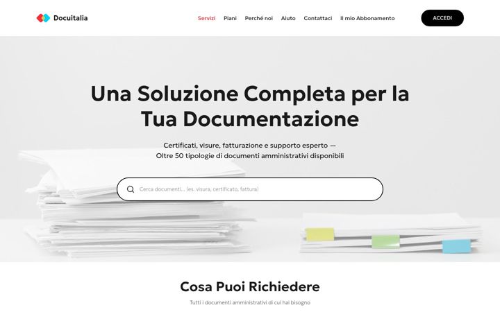 Screenshot of docuitalia.com