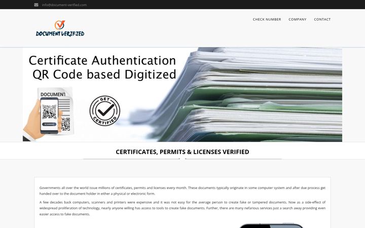 Screenshot of document-verified.com