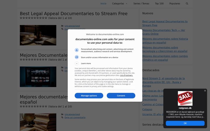Screenshot of documentales-online.com