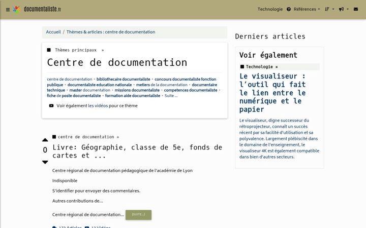 Screenshot of documentaliste.fr