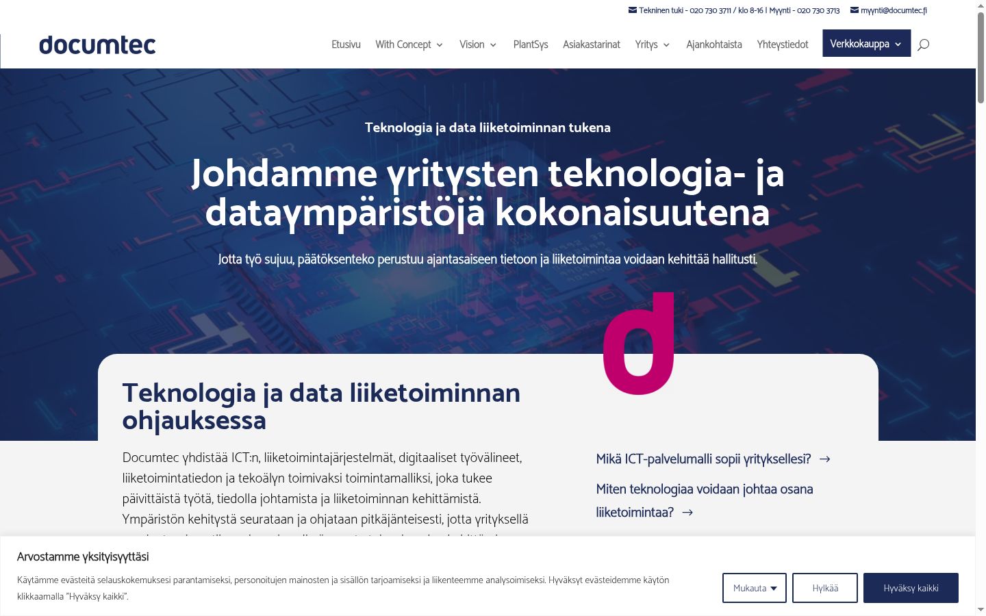 Screenshot del banner di consenso mostrato prima di qualsiasi interazione