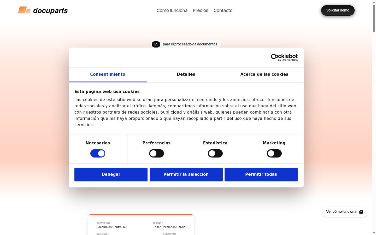 Snímka obrazovky banera súhlasu zobrazeného pred akoukoľvek interakciou