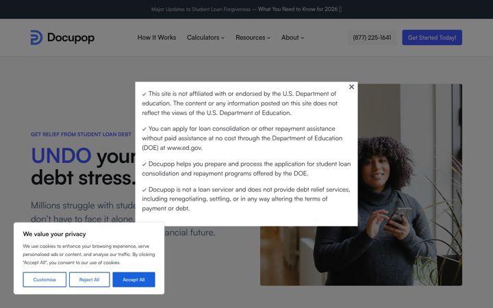 Screenshot of docupop.com