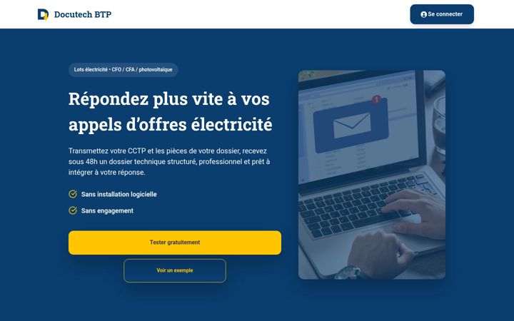 Екранна снимка на docutechbtp.fr
