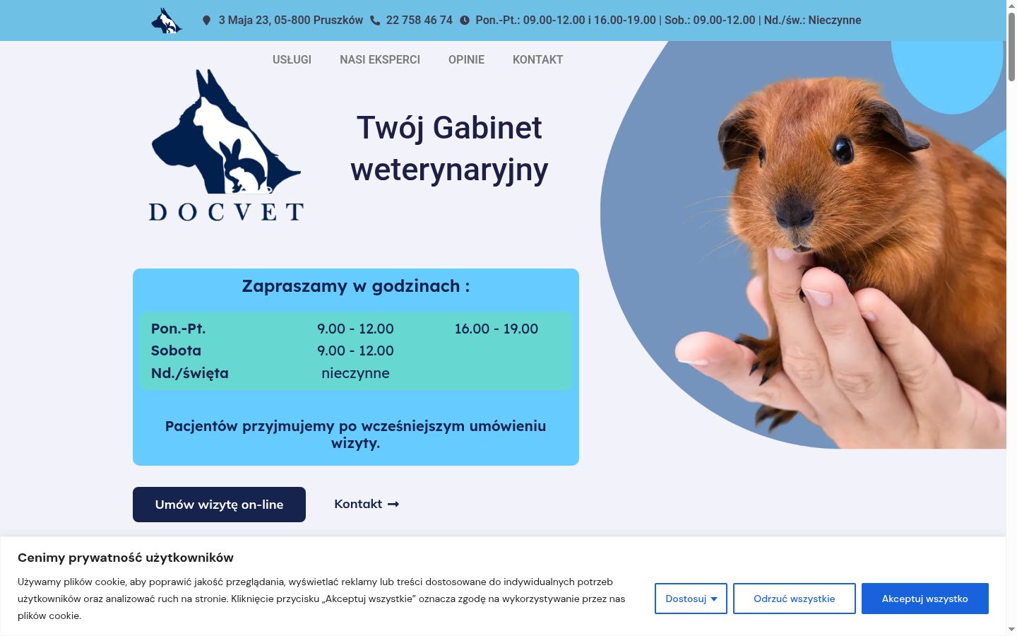 Snimka zaslona bannera za privolu prikazanog prije bilo kakve interakcije