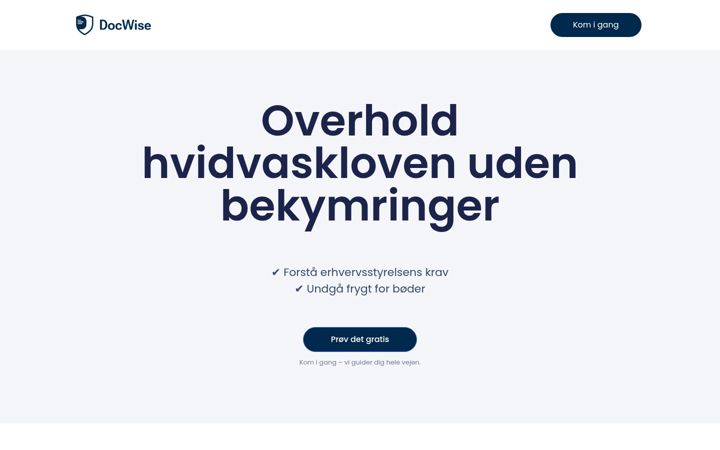 Screenshot of docwise.dk