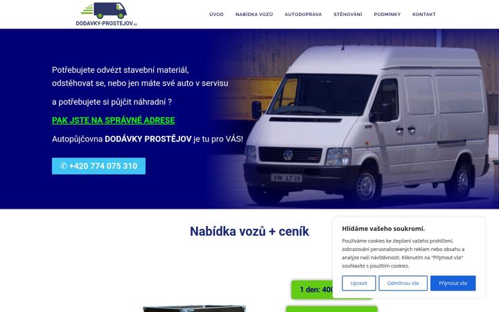 Screenshot of dodavky-prostejov.cz