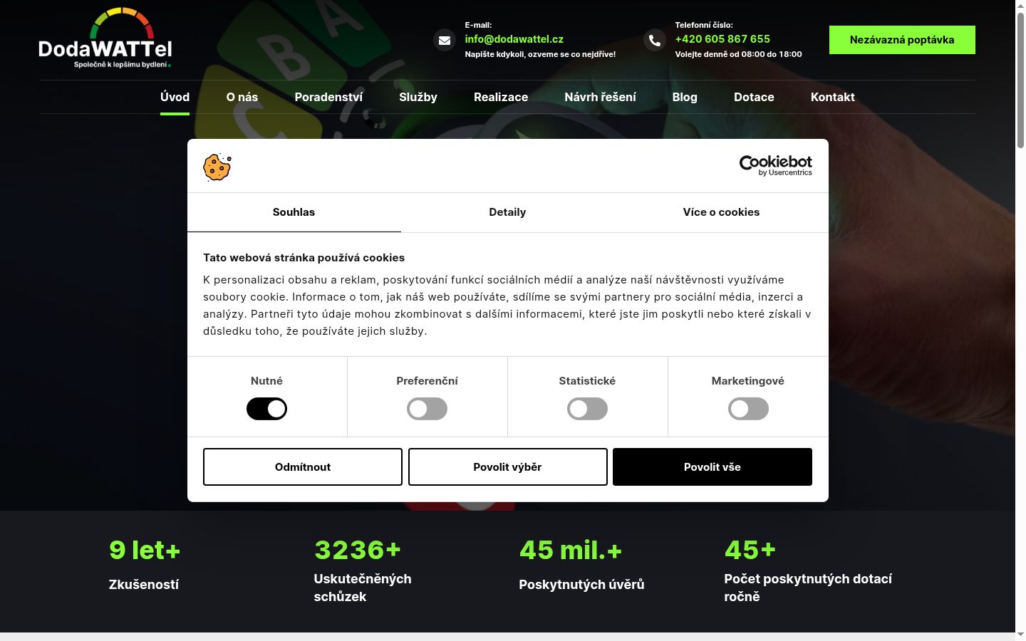 Screenshot of the consent banner shown before any interaction