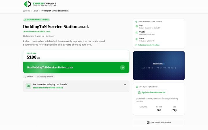 Screenshot of doddington-service-station.co.uk