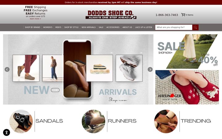 Screenshot of doddsshoe.com