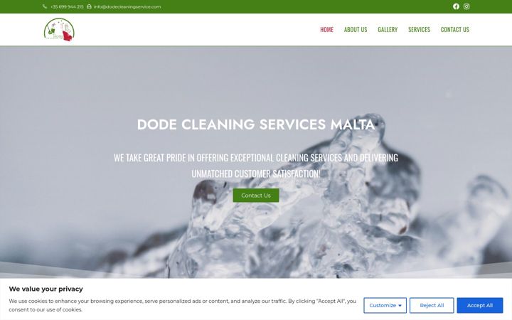 Screenshot of dodecleaningservice.com