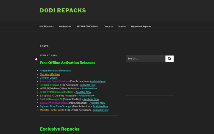 Screenshot of dodi-repacks.site
