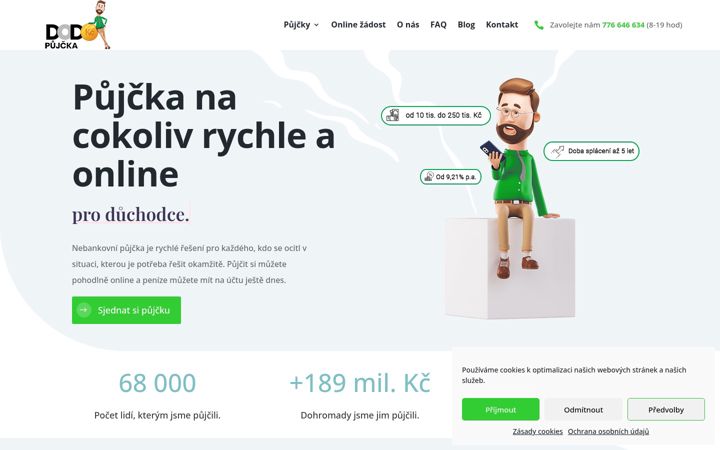 Screenshot of dodopujcka.cz