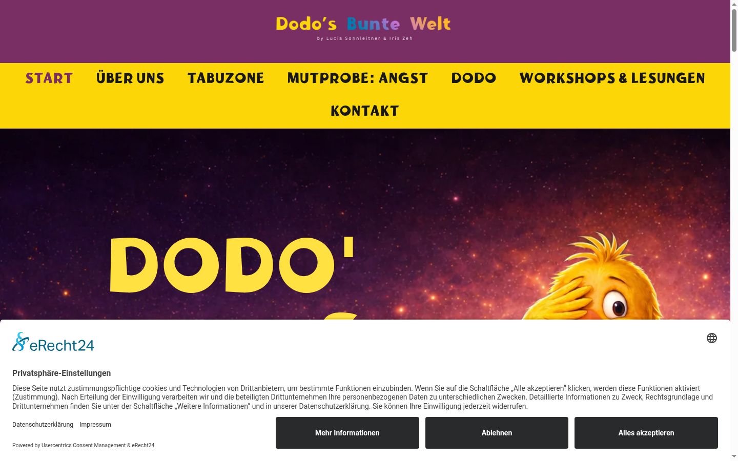 Screenshot del banner di consenso mostrato prima di qualsiasi interazione