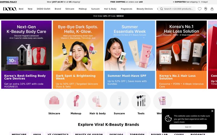 Screenshot of dodoskin.com