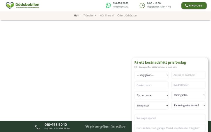 Screenshot of dodsbobilen.se