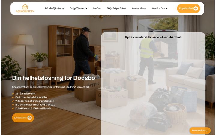 Screenshot of dodsboproffsen.se