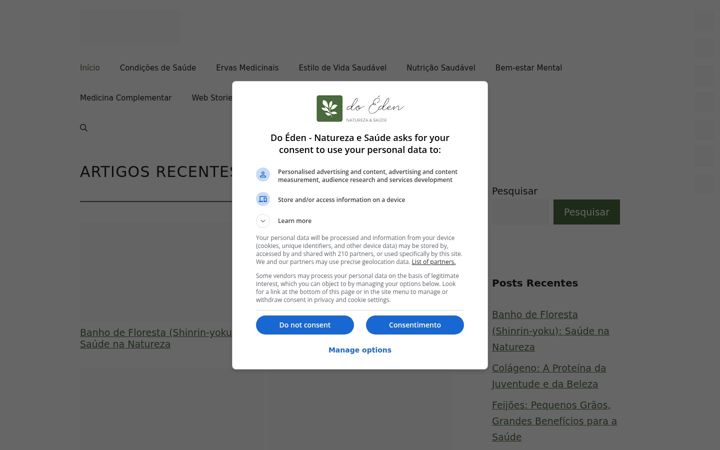 Screenshot of doedennaturezaesaude.com.br