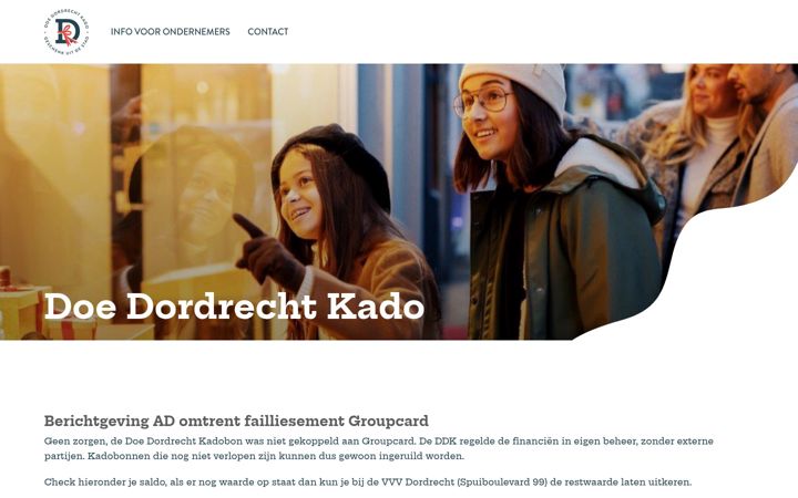 Posnetek zaslona doedordrechtkado.nl