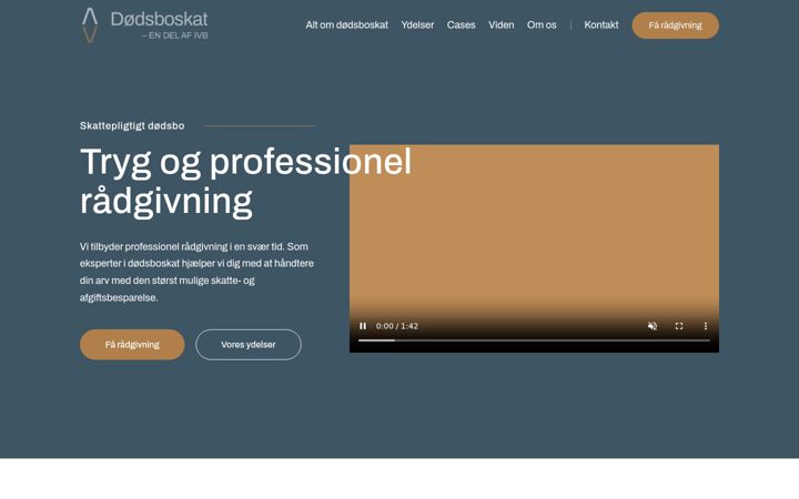 Kuvakaappaus sivustosta doedsboskat.dk
