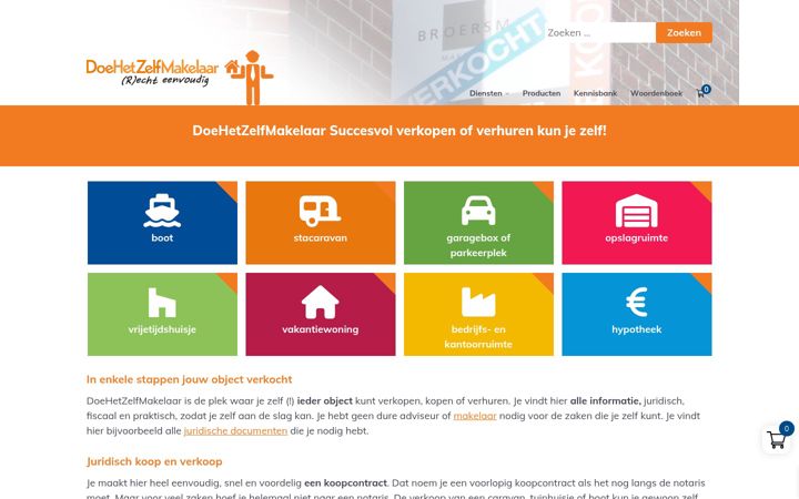 Posnetek zaslona doehetzelfmakelaar.nl