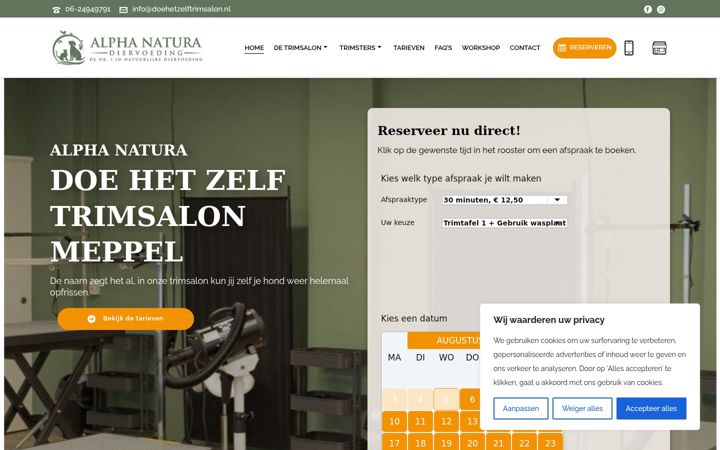 Posnetek zaslona doehetzelftrimsalon.nl
