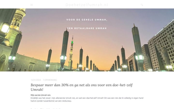 Posnetek zaslona doehetzelfumrah.nl