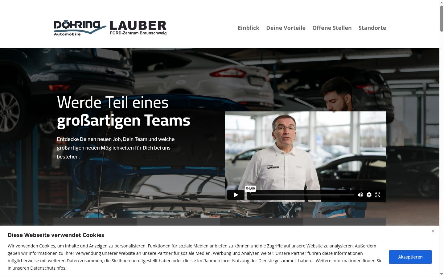 Screenshot des Einwilligungsbanners vor jeglicher Interaktion