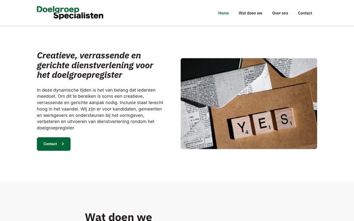 Posnetek zaslona doelgroepspecialisten.nl