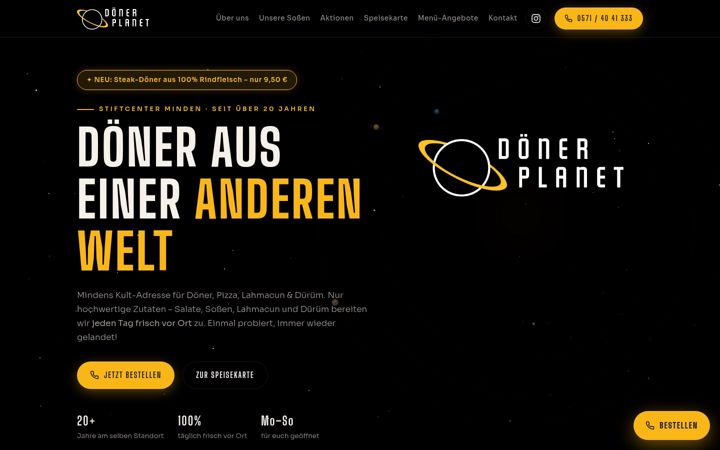 Screenshot von doenerplanet-minden.de