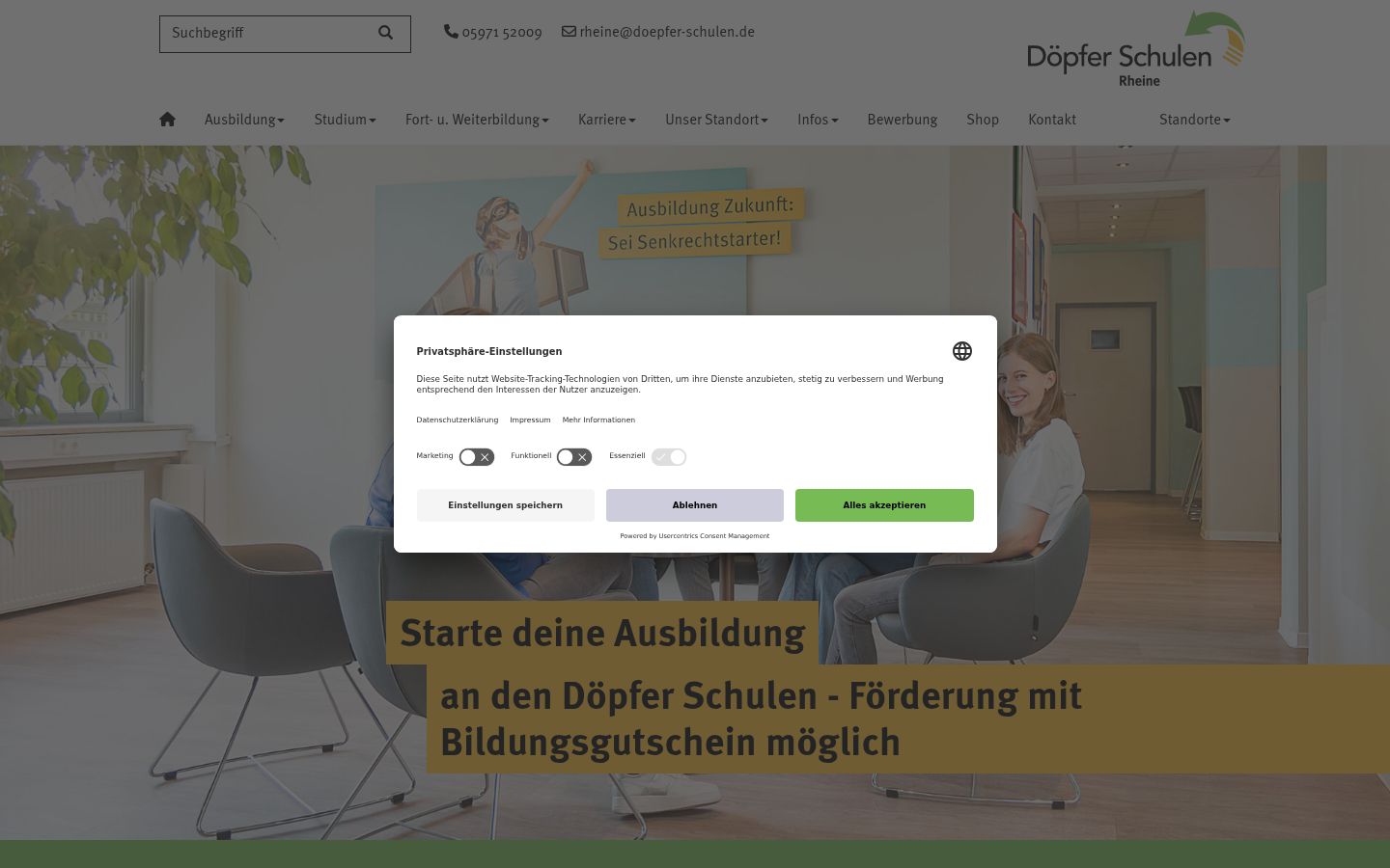Screenshot tal-banner tal-kunsens muri qabel kwalunkwe interazzjoni